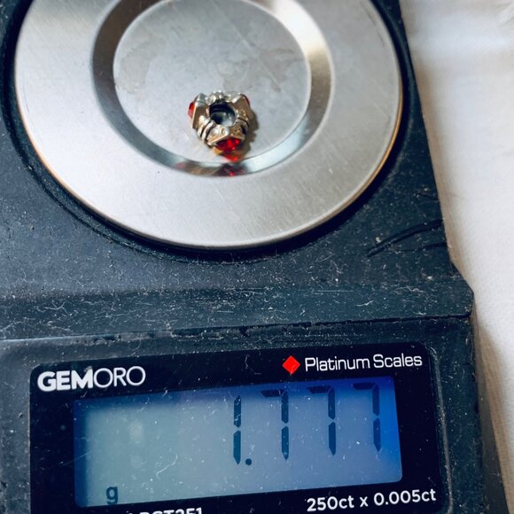 Sterling Silver 925 Red Crystal Slide Charm For Slide Charm Bracelets - Picture 9 of 10